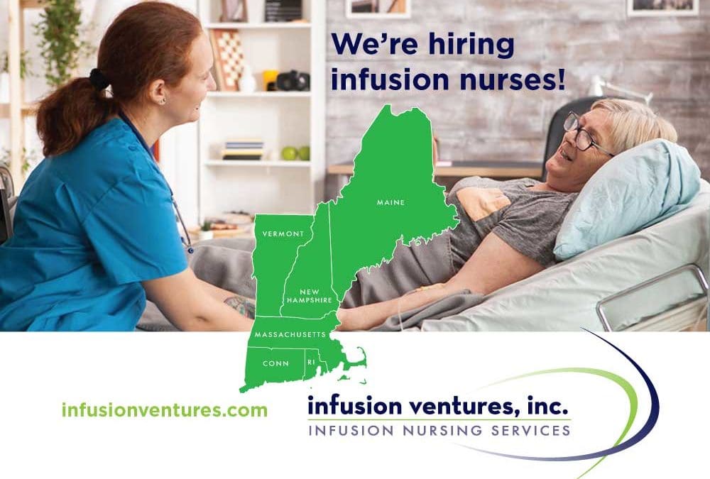 Jump start your nursing career with a new nursing job! Infusion Ventures has infusion nursing jobs available throughout the New England area. Call us today at (781) 938-7070 to learn more.