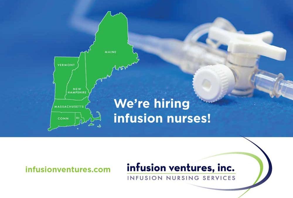 Interested in ringing in the New Year with a new nursing job? Infusion Ventures has infusion nursing jobs available throughout most of New England. Call us today at (781) 938-7070 to learn more.